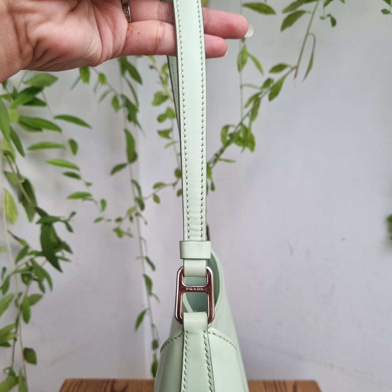 Prada Cleo Spazzolato Aqua Green 2021 Size 25x6x16