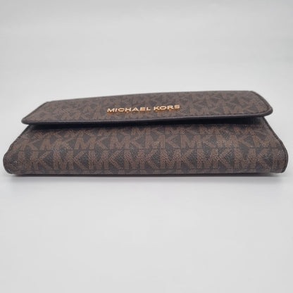 Michael Kors Jet Set Travel Trifold Wallet Brown Size 18x11