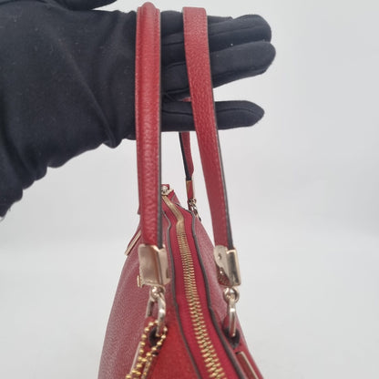 Coach Kelsey Pebble Leather Red 2in1 Size 27x8x20