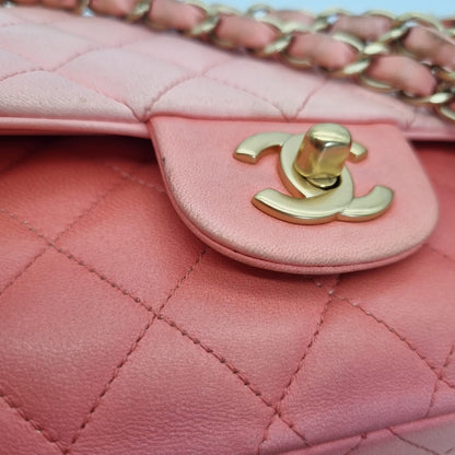 Chanel Classic Medium Pink Ombre GHW #13 Size 25x7x16