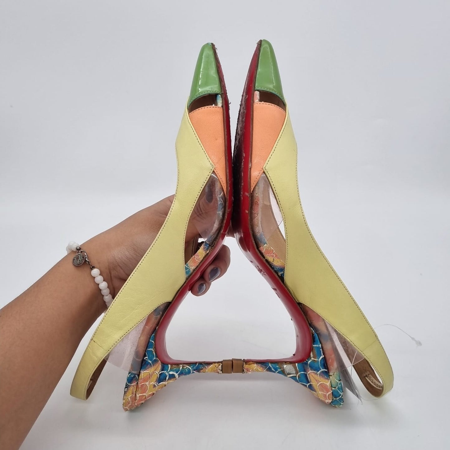 Christian Louboutin Air Chance Heels Tricolor Size 38/ 25 Dari Ujung