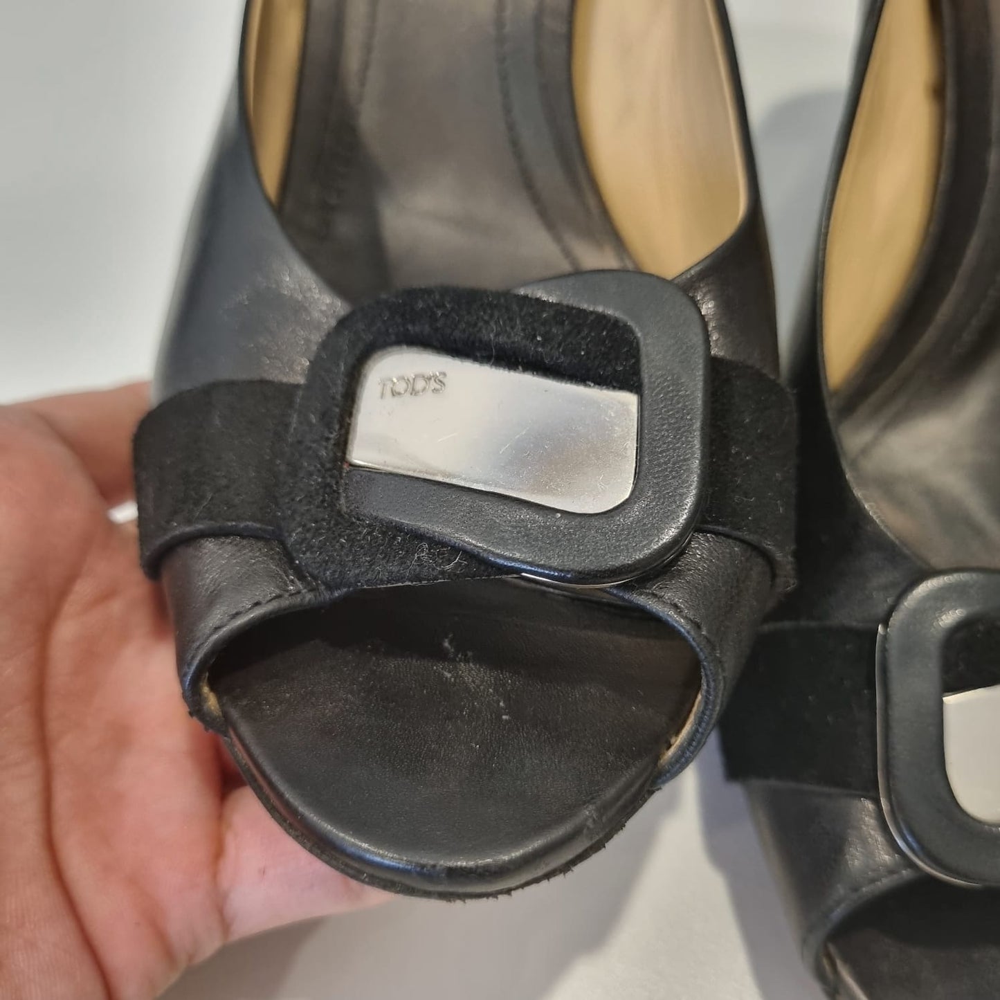 Tod's Leather Heels Black Size 39/25,5