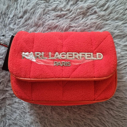 Karl Lagerfeld Voyage Neoprene Logo Crossbody Red Size 21x7x16