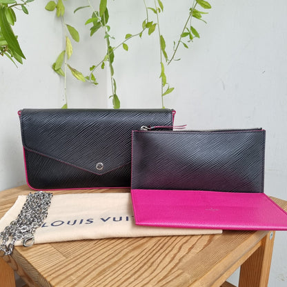 Louis Vuitton Felice Epi Leather Black 2018 Size 21x3x13