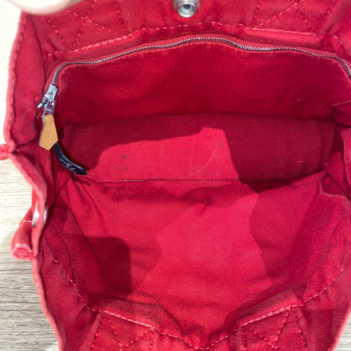 Hermes Herline Tote Canvas Red Size 30x8x22