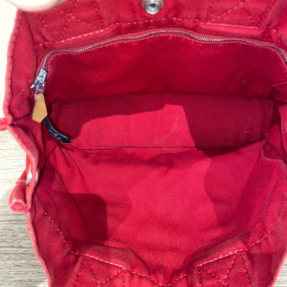Hermes Herline Tote Canvas Red Size 30x8x22