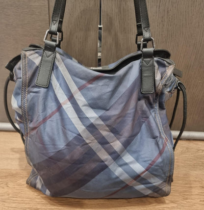 Burberry Buckleigh Nylon Nova Check Blue Size 36x7x41