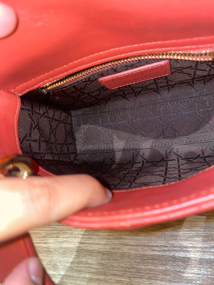 Dior Lady Dior Mini Lambskin Coral SHW 2019 Size 17x8x14