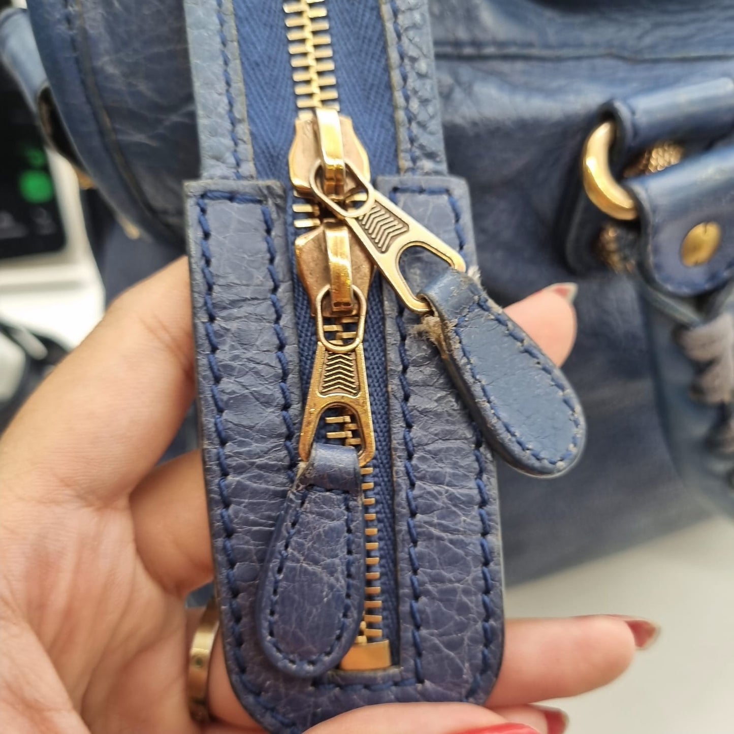 Balenciaga Classic Reguler City Blue GHW #K 2012 Size 38x10x27