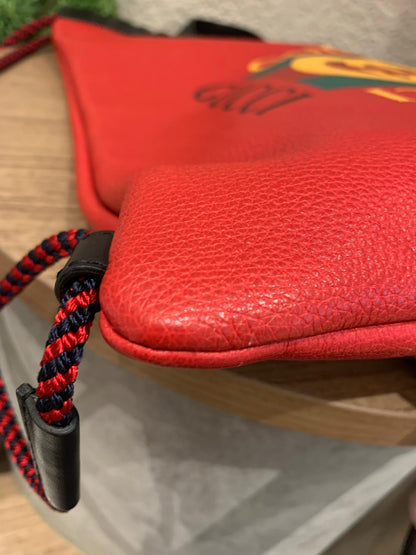 Gucci Backpack Leather Red Multicolor Size 30x35