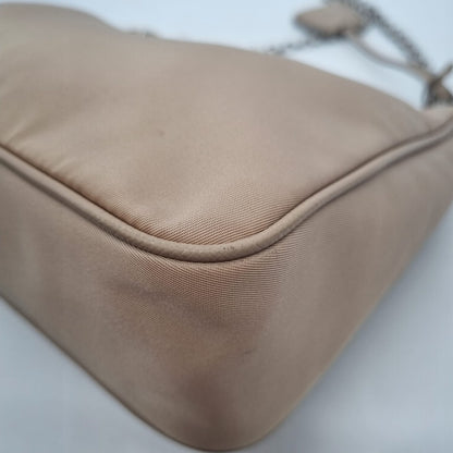 Prada Re Edition Nylon Mini Bag Beige Size 21x6x13