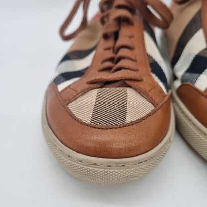 Burberry House Check Canvas and Leather Sneakers Size 38/25,5