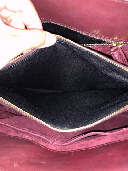 Yves Saint Laurent Sac De Jour Small Calfskin Burgundy GHW Size 32x16x23