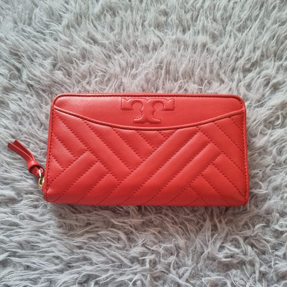 Tory Burch Alexa Zip Continental Wallet Red Size 19x11