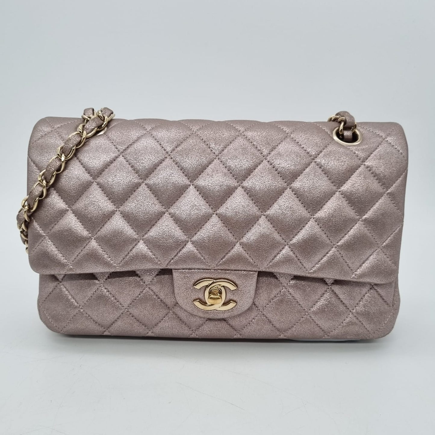 Chanel Classic Medium Rose GHW #19 Size 25x6x16