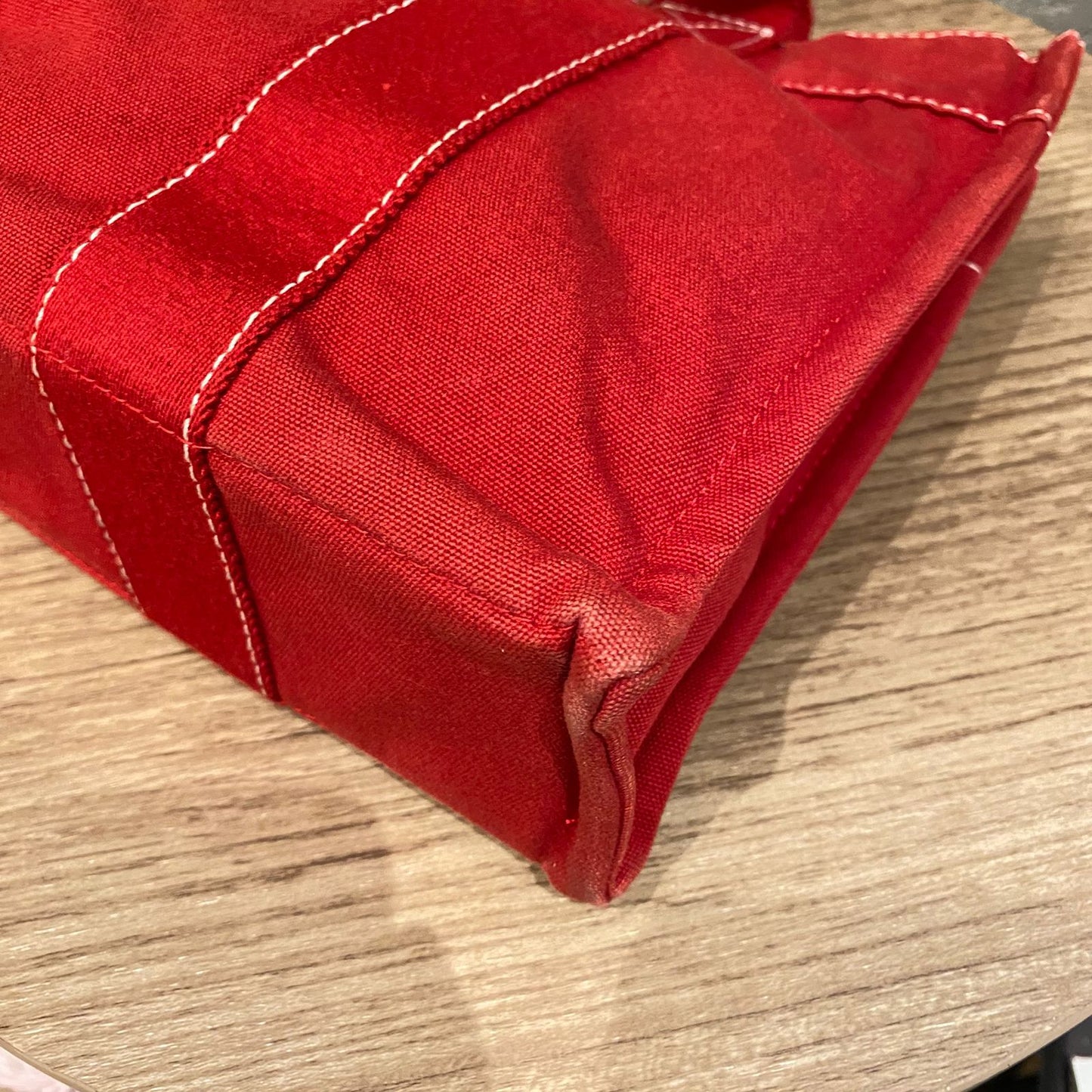 Hermes Herline Tote Canvas Red Size 30x8x22