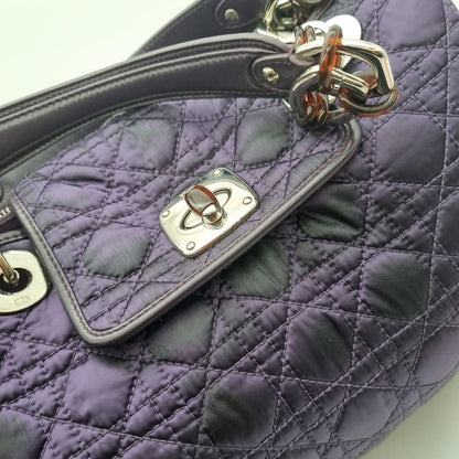 Dior Cannage Quilted Charming Lock Flap Shoulder Purple 2010 Size 45x14x25