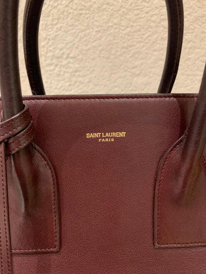 Yves Saint Laurent Sac De Jour Small Calfskin Burgundy GHW Size 32x16x23