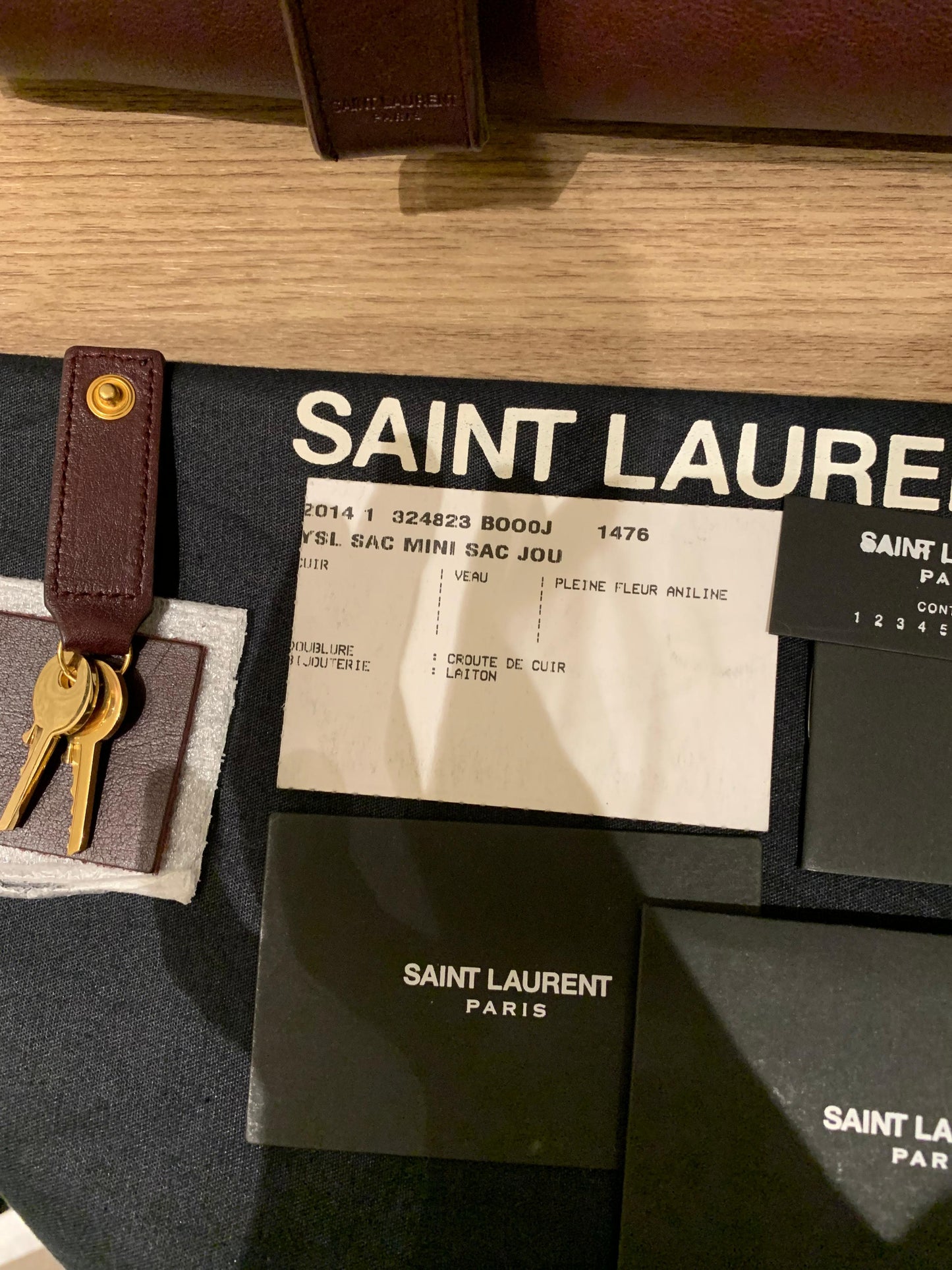 Yves Saint Laurent Sac De Jour Small Calfskin Burgundy GHW Size 32x16x23