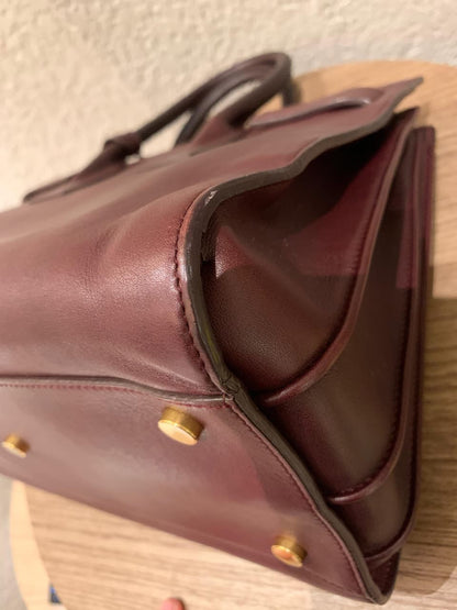 Yves Saint Laurent Sac De Jour Small Calfskin Burgundy GHW Size 32x16x23