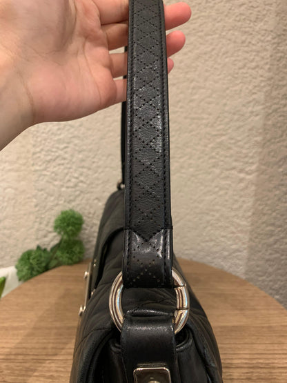 Chanel Quilted Door Latch Flap Shoulder Bag Black #12 Size 30x6x16