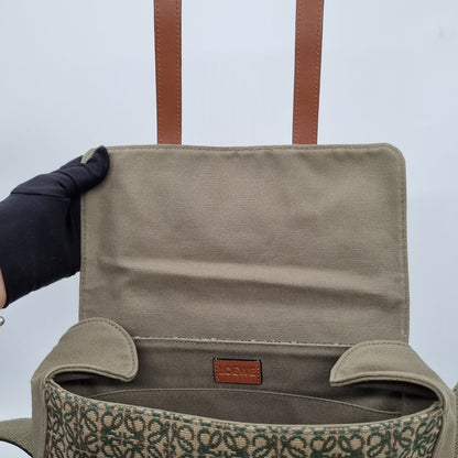 Loewe Messenger Bag Logo Canvas Etoupe 2021 Size 26x8x23