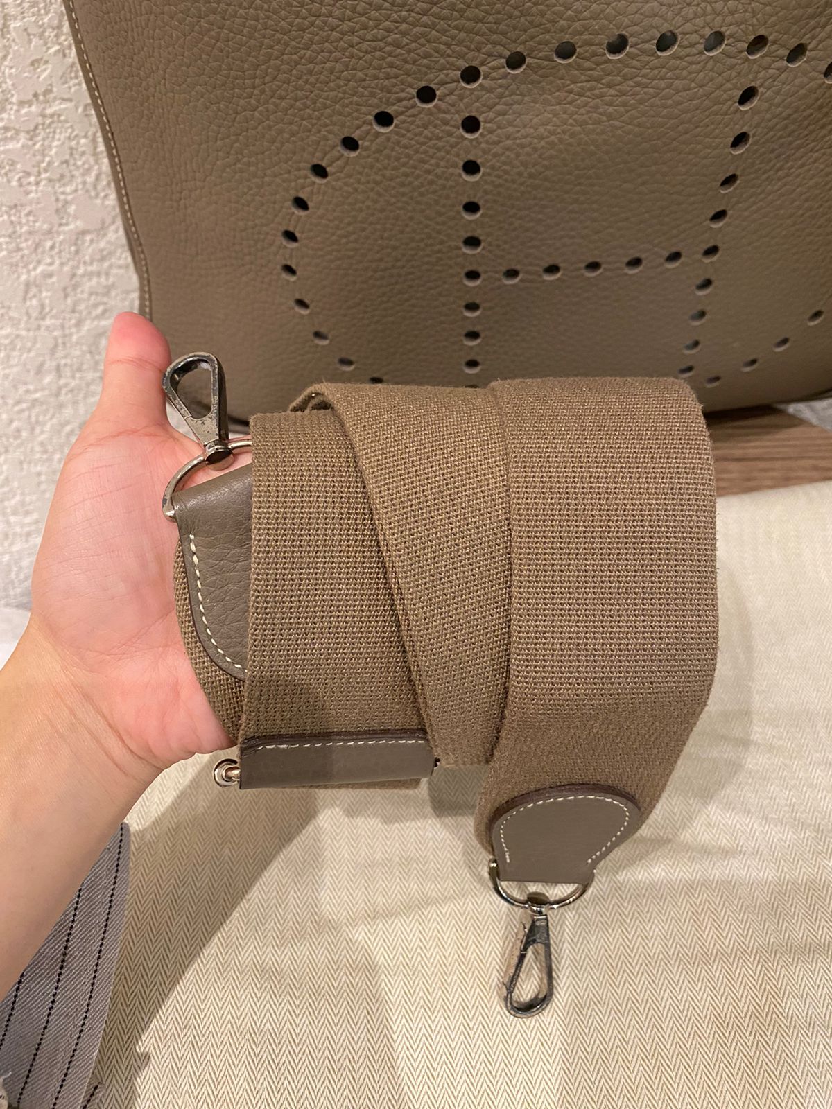 Hermes Evelyne TGM Clemence Etoupe PHW #N Size 40x10x38
