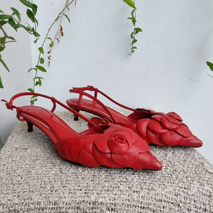 Valentino Garavani Atelier Rose Edition Heels Red Size 40/27 Dari Ujung