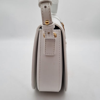 Versace Large Shoulder Calf Leather White Size 21x6x18