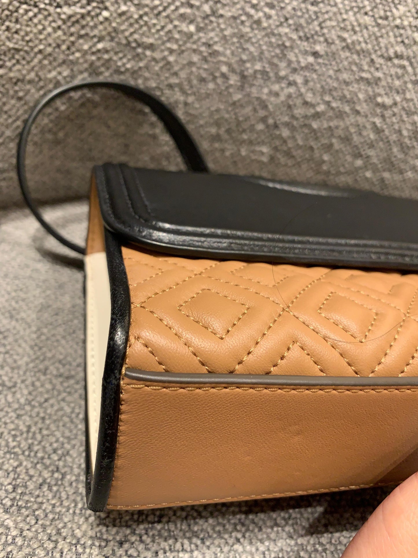 Tory Burch Fleming Convertible Black Brown Size 21x6x14