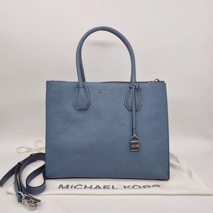 Mickael Kors Mercer Bonded Leather Blue Size 31x1424