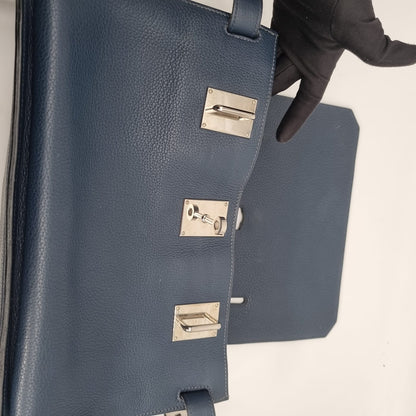 Hermes Jypsiere 34 Togo Leather Deep Blue #L 2008 Size 34x15x28