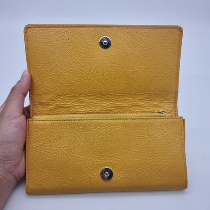 Balenciaga Potefeuille Flap Wallet Yellow SHW #B 2017 Size 19x10