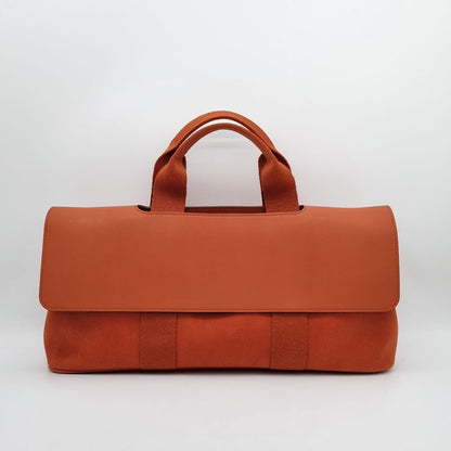 Hermes Valparasio Canvas Orange Size 42x7x21