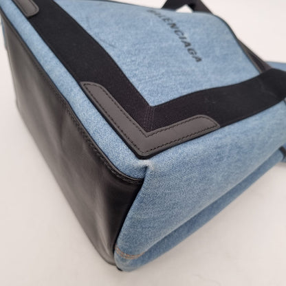 Balenciaga Cabas Navy Canvas Black #W 2019 Size 30x18x24