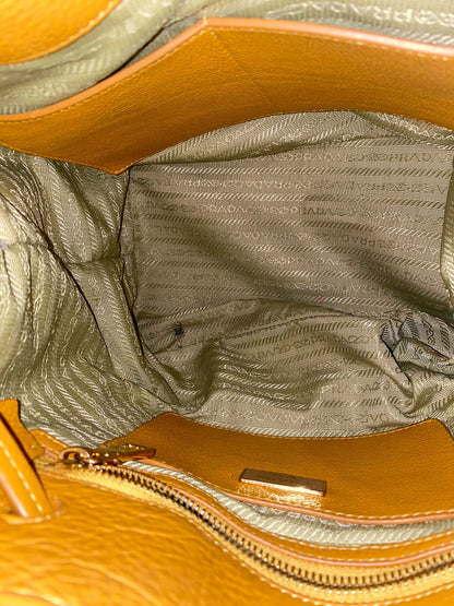 Prada Bucket Bag Leather Mustard Size 26x18x28