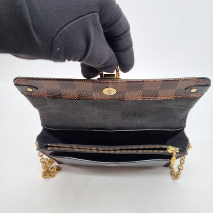 Louis Vuitton Vavin Damier Ebene Chain Wallet 2021 Size 16x4x13