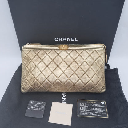 Chanel O Case Gold Champagne #21 Size 26x16