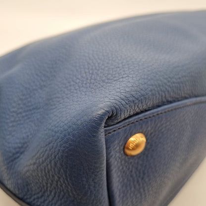 Miu Miu Push Lock Top Handle Blue Graniet Size 31x13x25