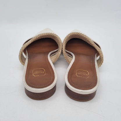 Malone Maisie Mules Flat Cream Size 39/26 (dari ujung)