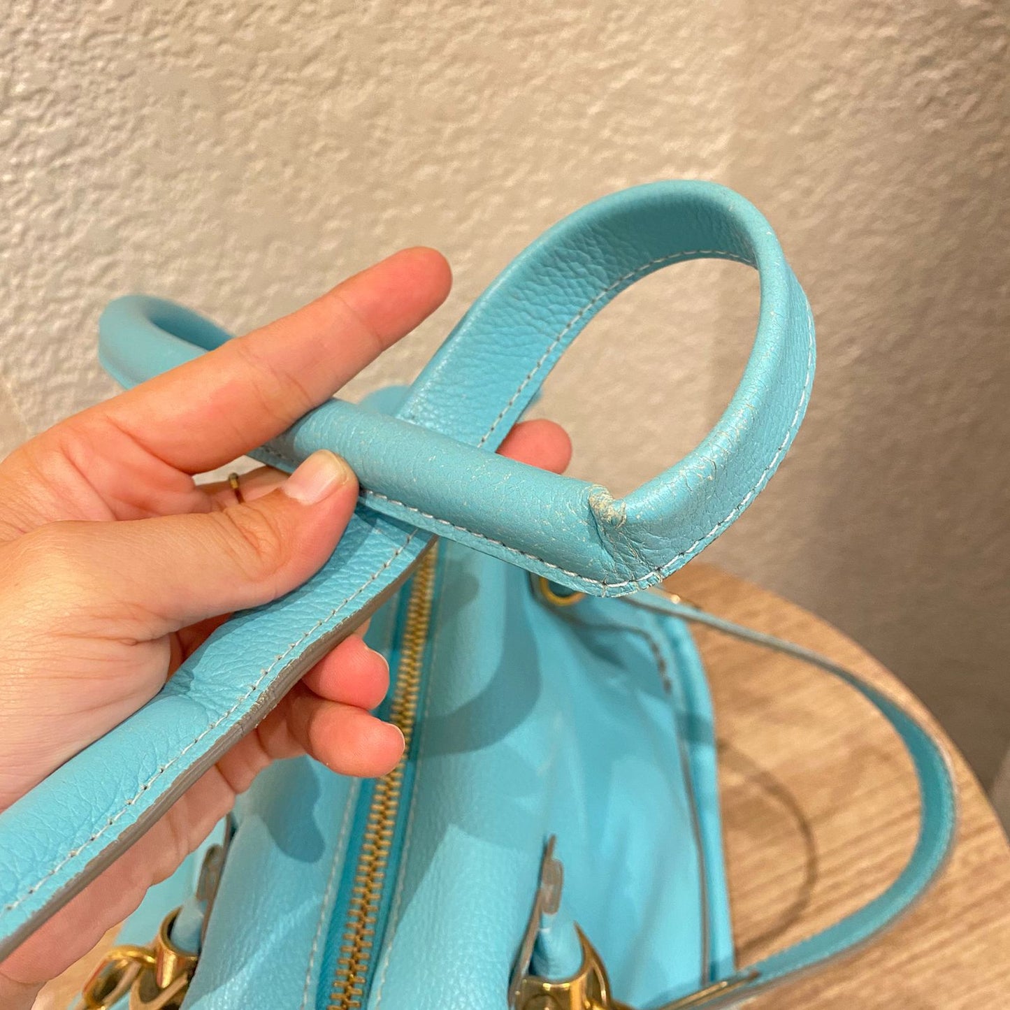 Chloe Paraty Leather Blue Sky Size 37x15x22