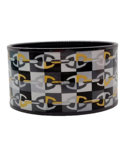 Hermes Enamel Bracelet Black Multicolor