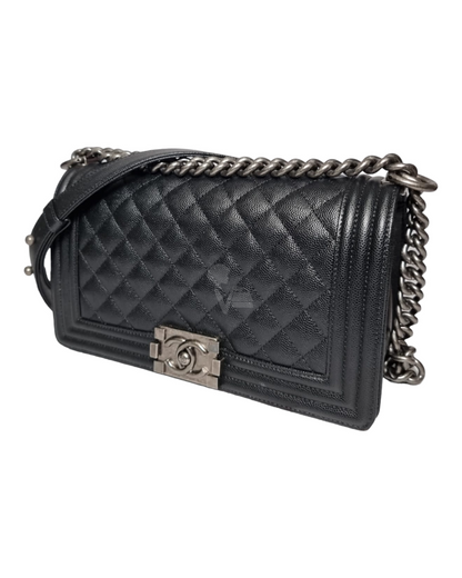 Chanel Boy Medium Black SHW CHIP