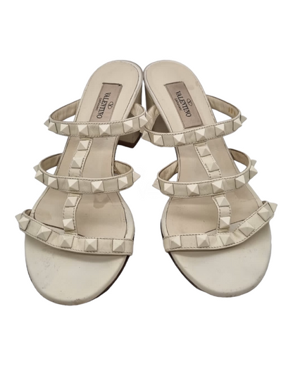 Valentino Rockstud Chunky Sandals Ivory Size 36/23,5