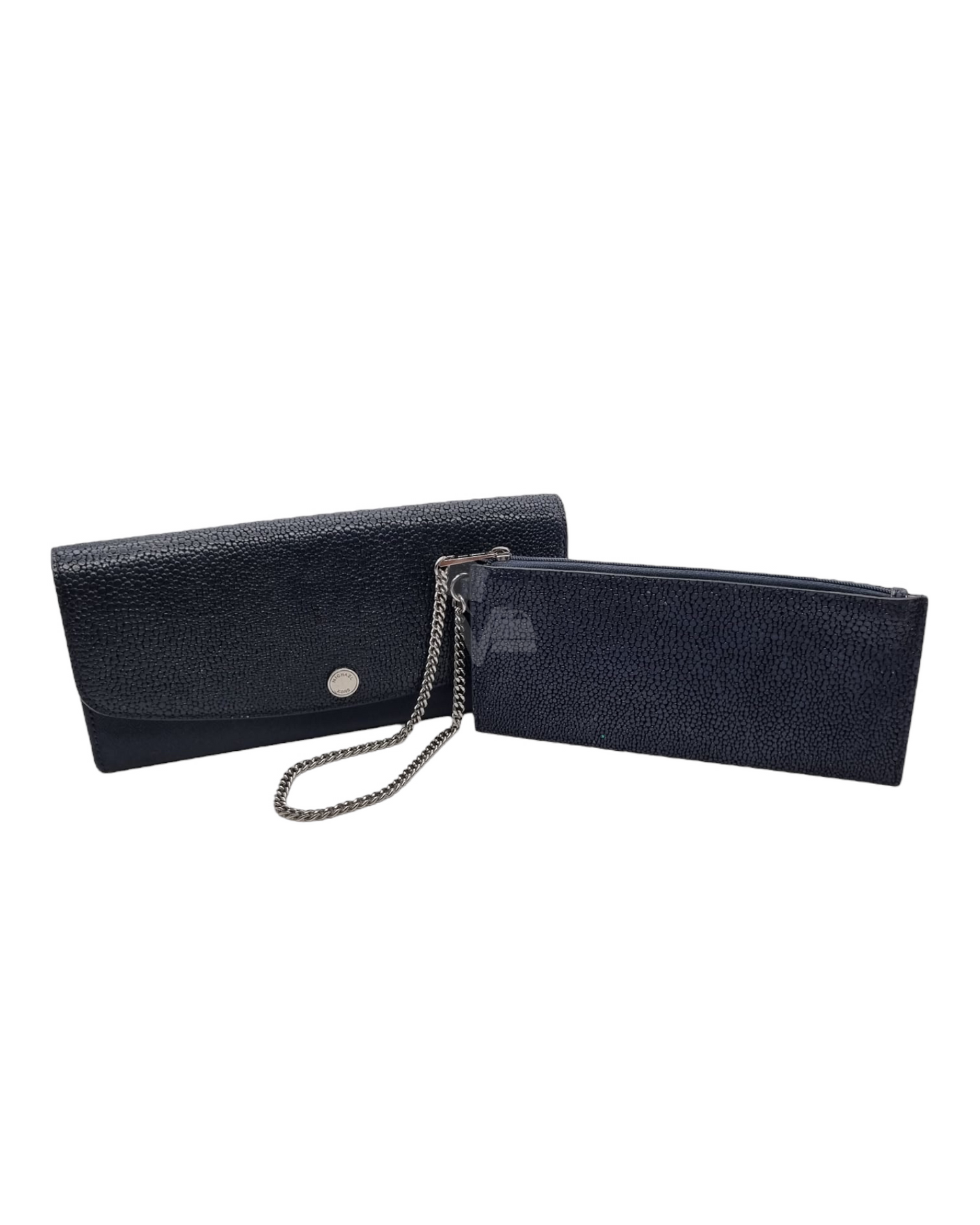 Michael Kors Juliana Leather Flap Wallet Navy size 22x11 cm