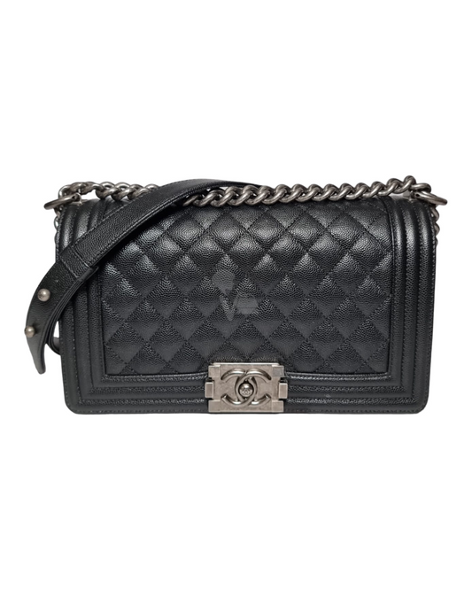 Chanel Boy Medium Black SHW CHIP