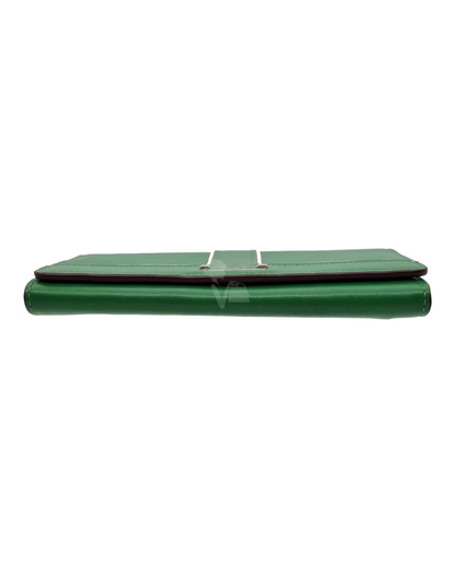 Tumi Green Long Wallet Bifold Size 19x10