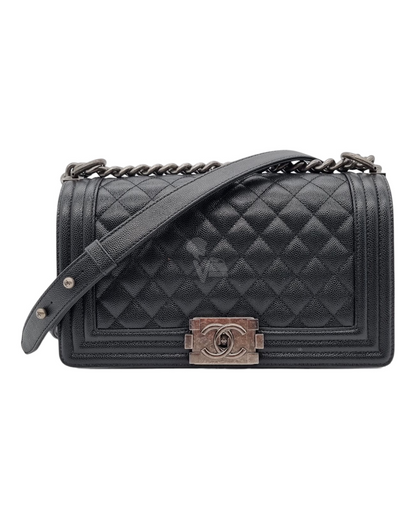 Chanel Boy Medium Black SHW CHIP