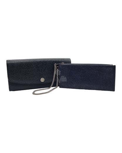 Michael Kors Juliana Leather Flap Wallet Navy size 22x11 cm