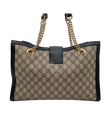 Gucci Padlock GG Supreme Tote Bag Black Size 35x14x22